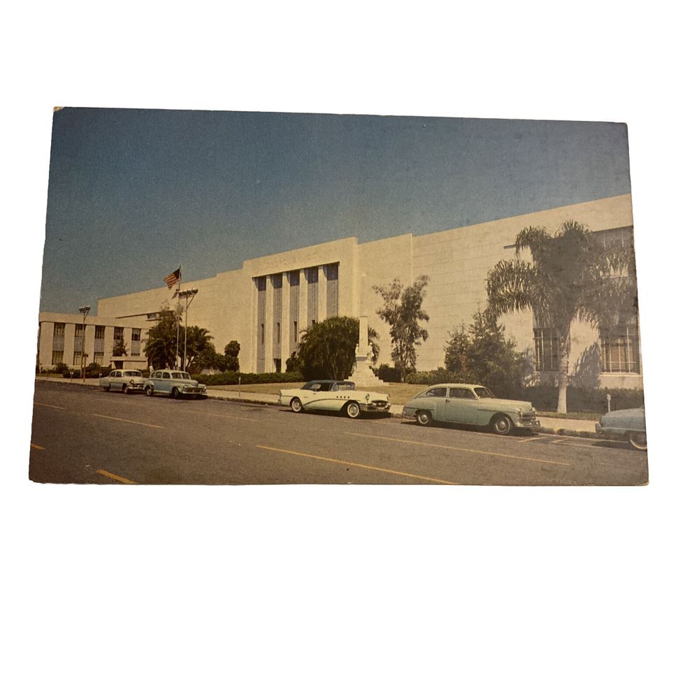 Vintage Tampa FL Postcard Hillsborough County Courthouse In Unposted 1950S 60s